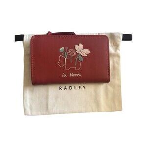 Radley London “In Bloom” 💐Red Wallet dog & Dust bag